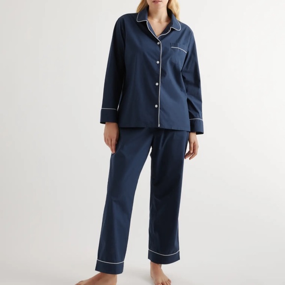Quince linen pajama set in navy - Picture 2 of 8